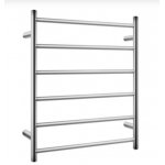Aqua Brushed Nickel Round 6 Bars Heated Towel Rail